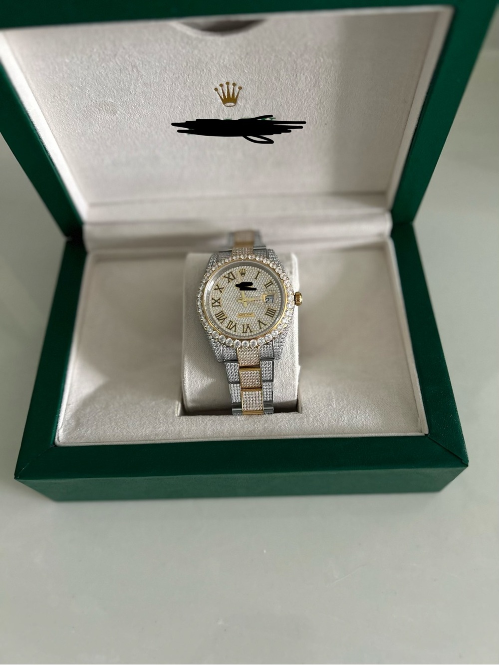 Two-Tone Pavé Diamond Watch - Gold & Silver